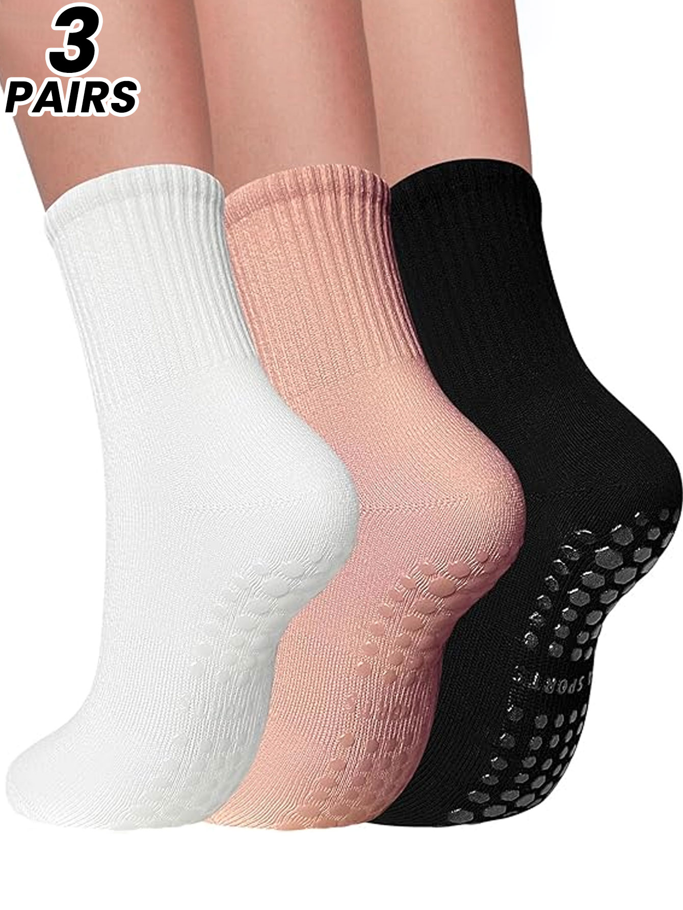 Grip Sock Yoga - 3 أزواج من جوارب اليوغا الاحترافية